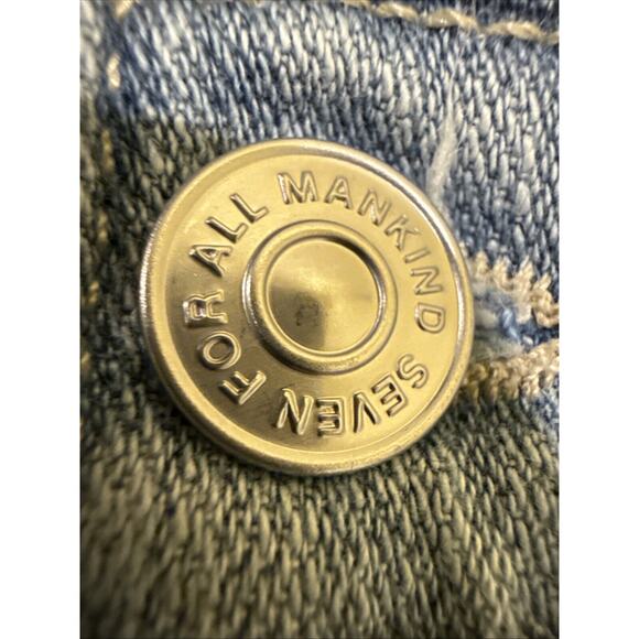 7 For All Mankind Jeans Women 31 Denim Josefina Button Fly Stretch Distressed - Picture 4 of 15